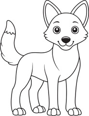 Adorable Cartoon Dingo Coloring Page Printable Puppy Animal Design Vector Illustration