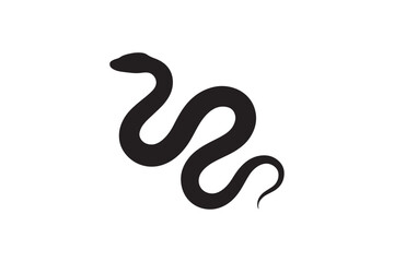 Snake silhouette on white background.01