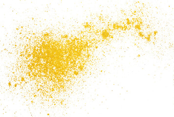 Curry ground pile flying isolated on white background, clipping path	