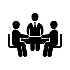 Crisp business meeting silhouette design element