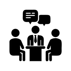 Business meeting silhouette design, vector cutout
