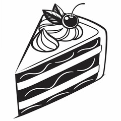Delicious cake slice graphic design element