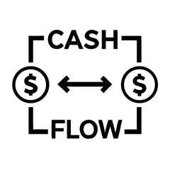 Cash flow silhouette design, vector graphic, finance icon