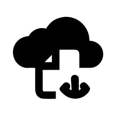 Cloud storage silhouette design, vector shape, cutout