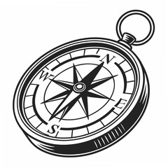 Vintage compass illustration isolated on white background