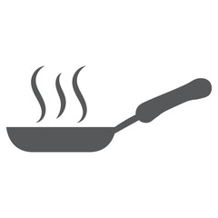 Hot pan, cooking, simple icon, food preparation, kitchen utensil, graphic