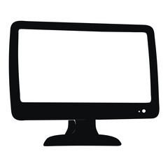 Crisp desktop monitor silhouette, vector cutout design