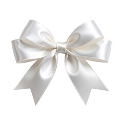 White Decorative Ribbon Bow – Special Occasion PNG Element