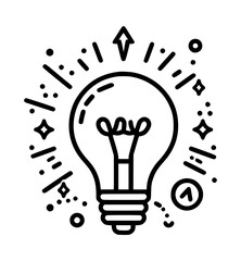 Bright idea light bulb innovation concept illustration