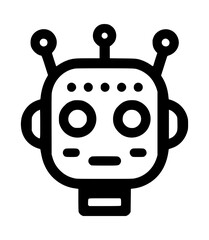 Cute robot icon artificial intelligence technology