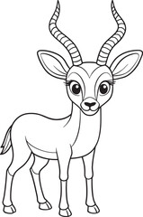 Adorable Cartoon Grant Gazelle Coloring Page Animal Vector Illustration