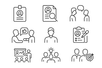 Business communication and teamwork icons on gray background
