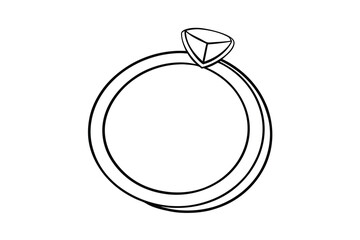 Simple line drawing of a diamond ring engagement