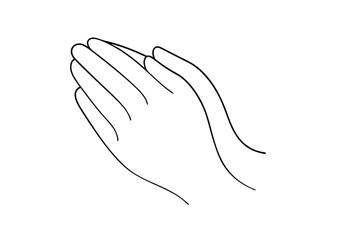 Praying hands line drawing simple minimalist design