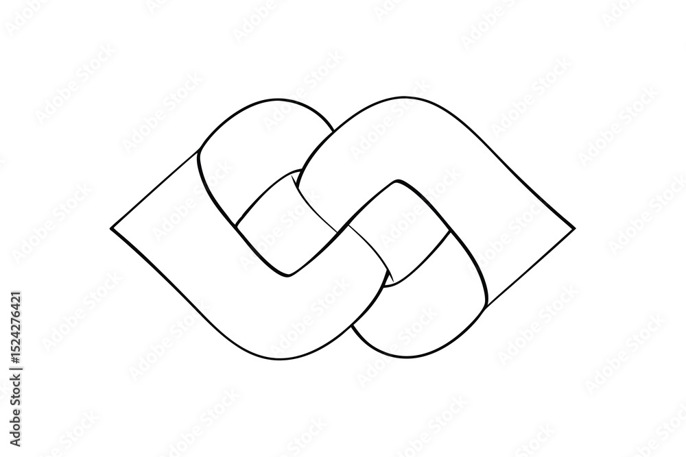 Poster abstract intertwined line drawing knot design element