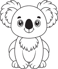 Adorable Koala Coloring Page Australian Animal Illustration Vector Illustration