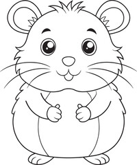 Adorable Lemming Coloring Page Pet Animal Drawing For Kids Vector Illustration