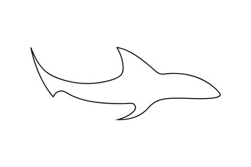 Simple line drawing of a shark ocean animal