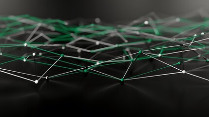 Abstract connection network with green hues