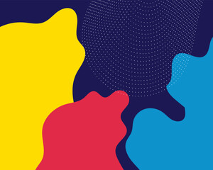 Colorful Abstract Pop Art Color Background. geometric shape design with trendy Memphis 80s-90s style