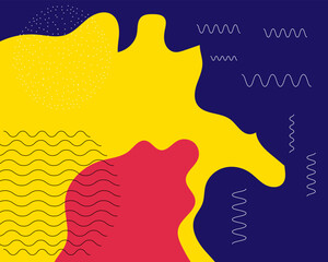 Colorful Abstract Pop Art Color Background. geometric shape design with trendy Memphis 80s-90s style