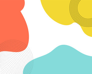 Colorful Abstract Pop Art Color Background. geometric shape design with trendy Memphis 80s-90s style