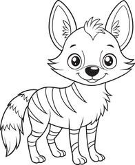 Adorable Aardwolf Coloring Page Cute Animal Vector Illustration