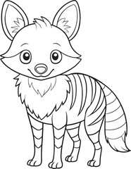 Adorable Aardwolf Coloring Page Animal Illustration Vector Illustration