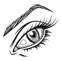 Stylish woman's eye graphic design element