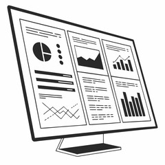 Business data analytics dashboard display screen