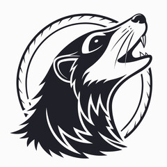 Professional raccoon head design element, isolated cutout, transparent background