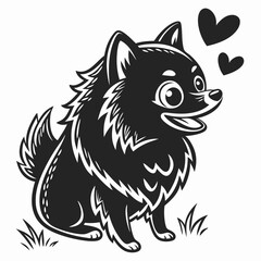 Adorable pomeranian puppy dog, isolated, transparent background