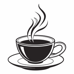 Hot coffee cup steam graphic design element