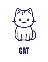 Cute Cat Coloring Page