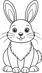 Adorable Cartoon Arctic Hare Coloring Page Design For Kids Vector Illustration