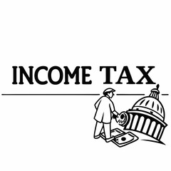 Income tax payment illustration, isolated cutout, transparent background