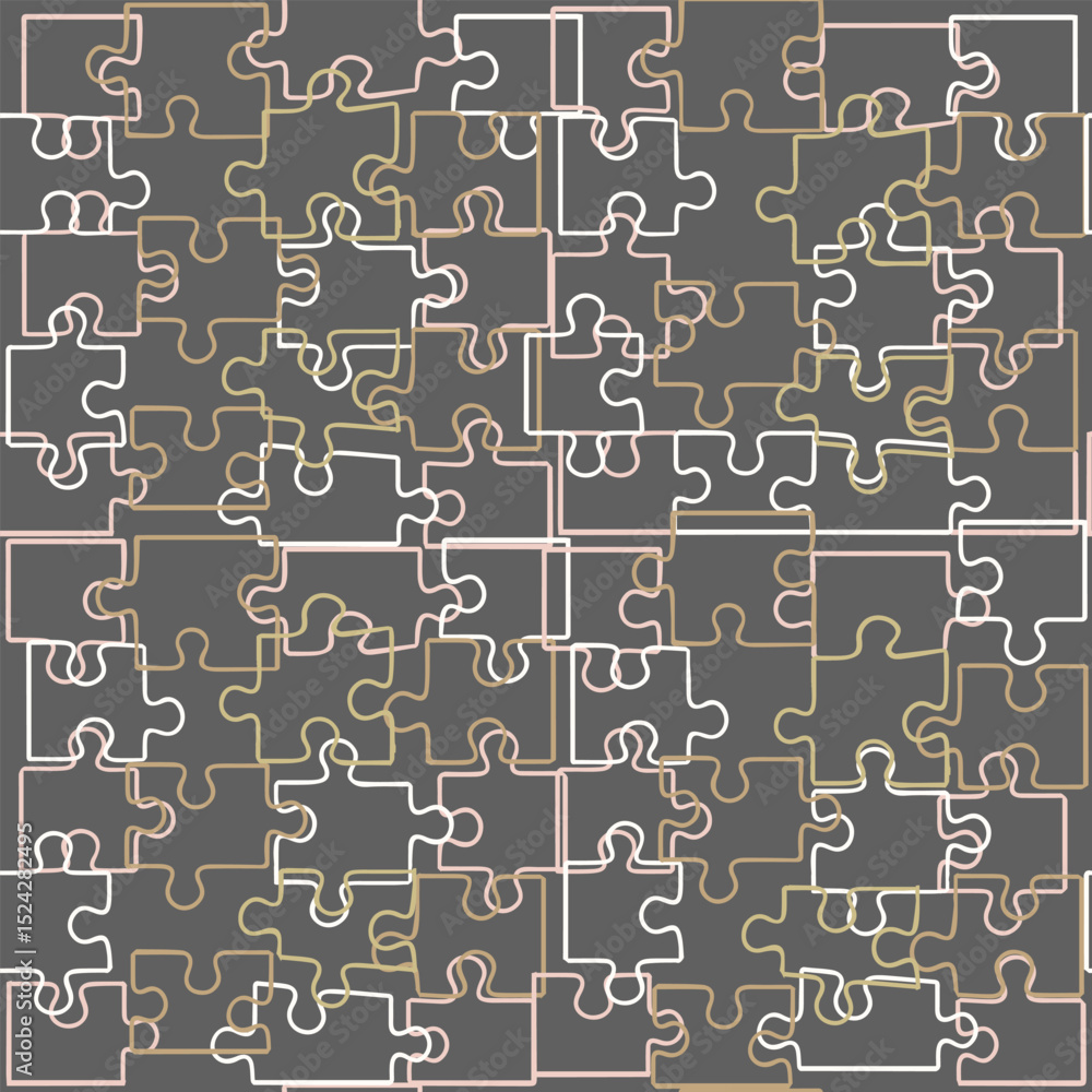 Poster seamless pattern with puzzle concept in the form of colored pieces.