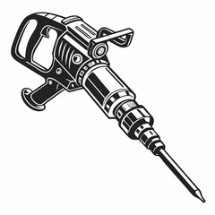 Professional isolated jackhammer image, transparent background