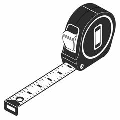 Professional measuring tape cutout, isolated on white background