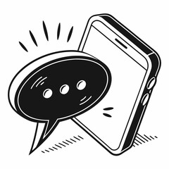 Smartphone mobile phone text message chat bubble