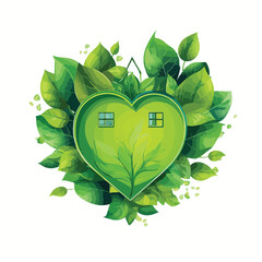 Sustainable Eco House Symbol Vector Illustration for Green Architecture Design
