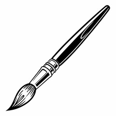 Classic paintbrush artistic tool black white illustration