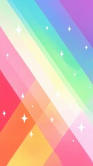  Pride Month wallpaper with soft pastel rainbow gradient, clean geometric shapes, and subtle sparkles, modern and aesthetic, suitable for phone and desktop backgrounds