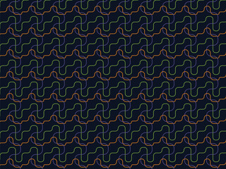 Abstract Geometric Pattern Design Intertwined Lines and Curves Seamless Texture for Textile, Wallpaper, and Background