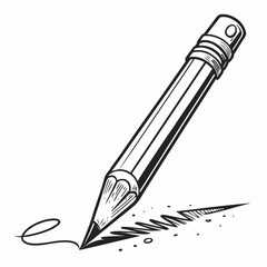 Hand drawn pencil sketching design element