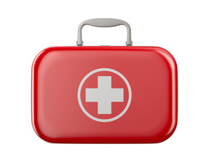 First aid kid on white background. Isolated 3D illustration