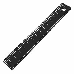 Black ruler measurement tool school supply icon