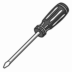 Professional screwdriver illustration isolated on white background