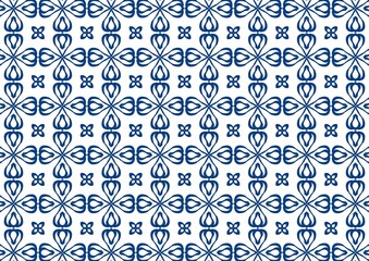 Elegant Blue and White Floral Pattern Seamless Design Perfect for Textile Fabric Wallpaper Background (Created by graphics program)