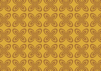 Elegant Golden Brown Floral Pattern Seamless Repeat Texture Background Design for Fabric Wallpaper (Created by graphics program)